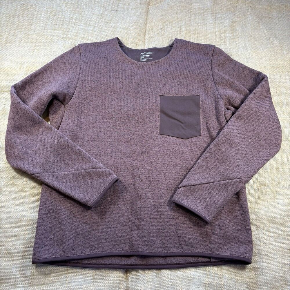 Arc'teryx Woman's Covert Sweater Plum w Pocket Long Sleeve Size Medium